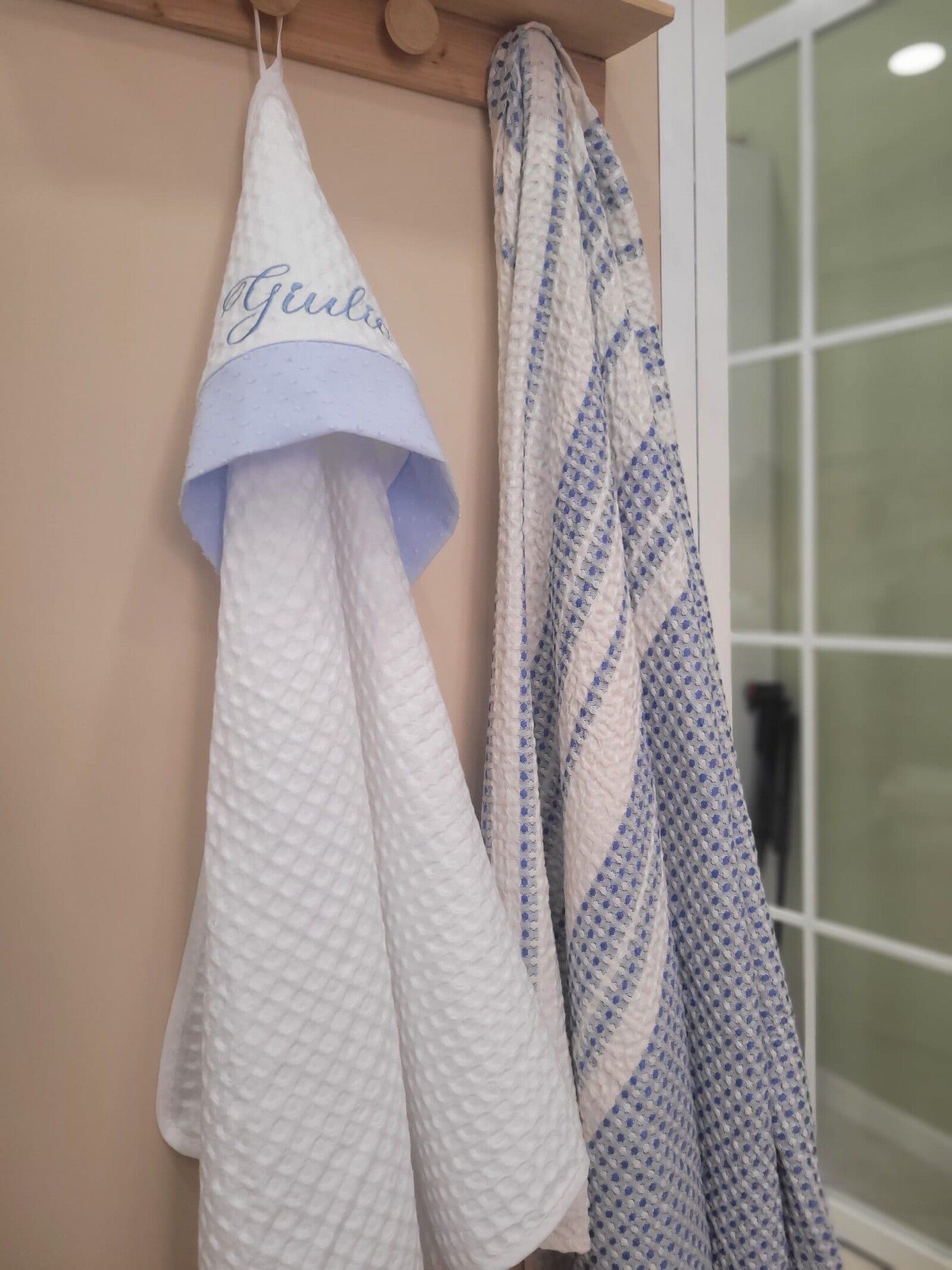 Accappatoio neonato in apone e plumetis