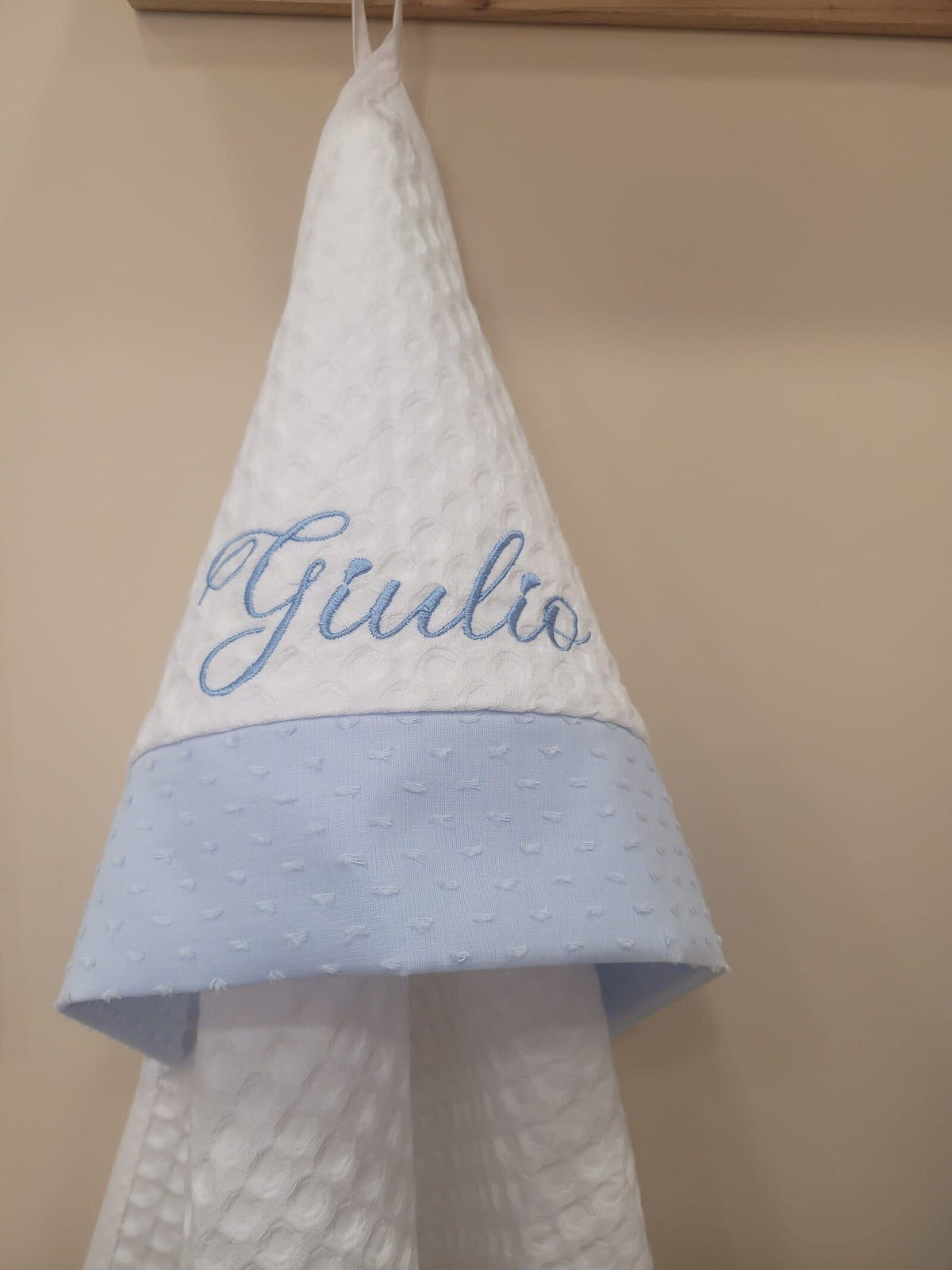 Accappatoio neonato in apone e plumetis