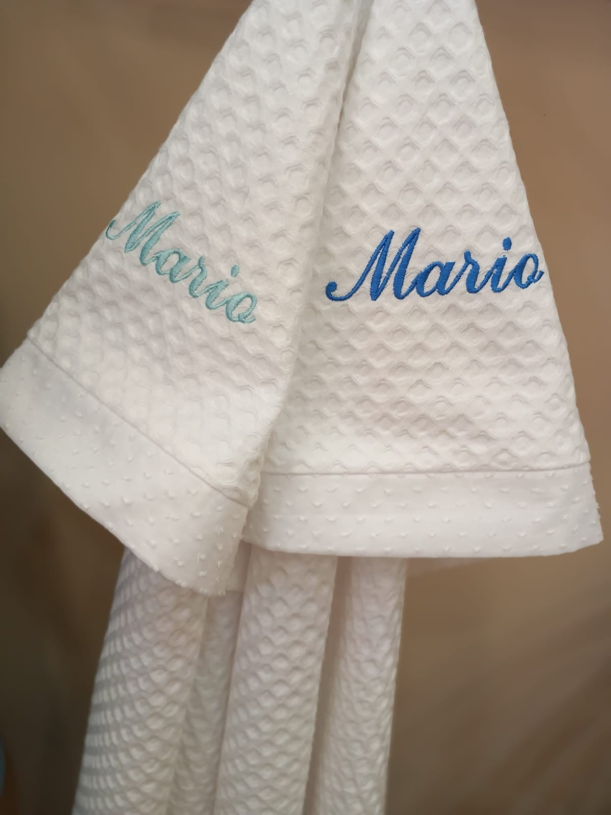 Accappatoio neonato in apone e plumetis