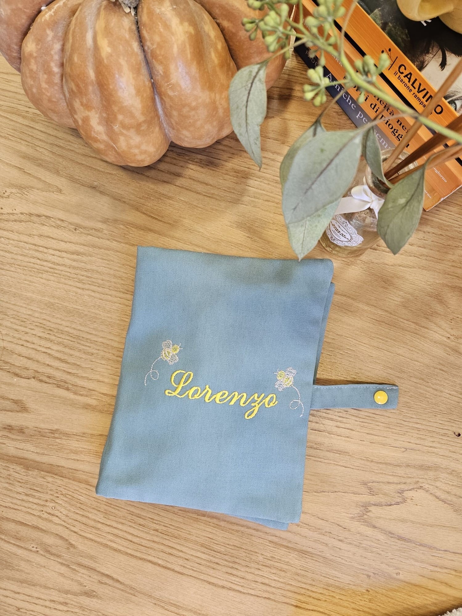 Portapannolini personalizzato in cotone