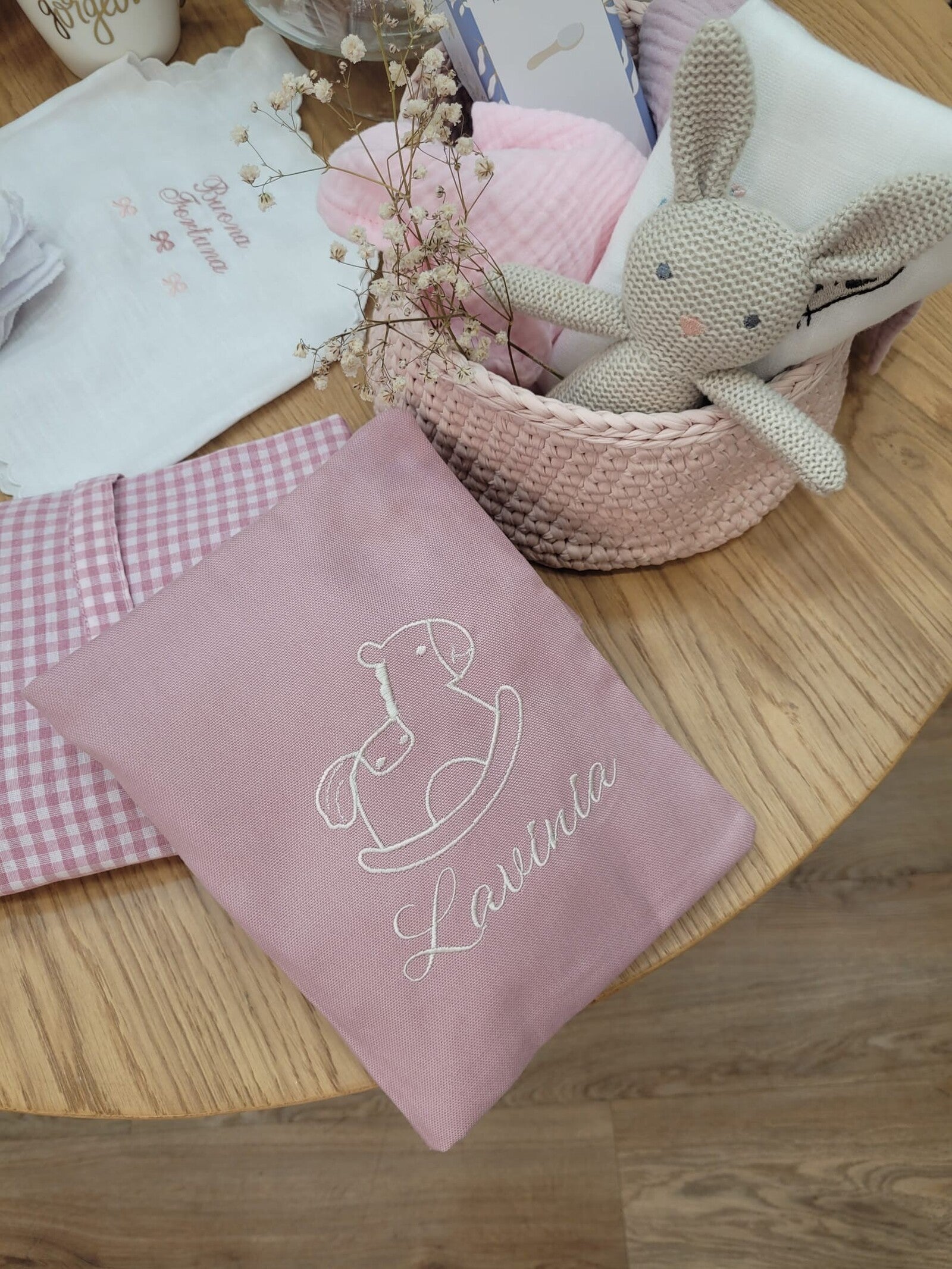 Portapannolini personalizzato in cotone