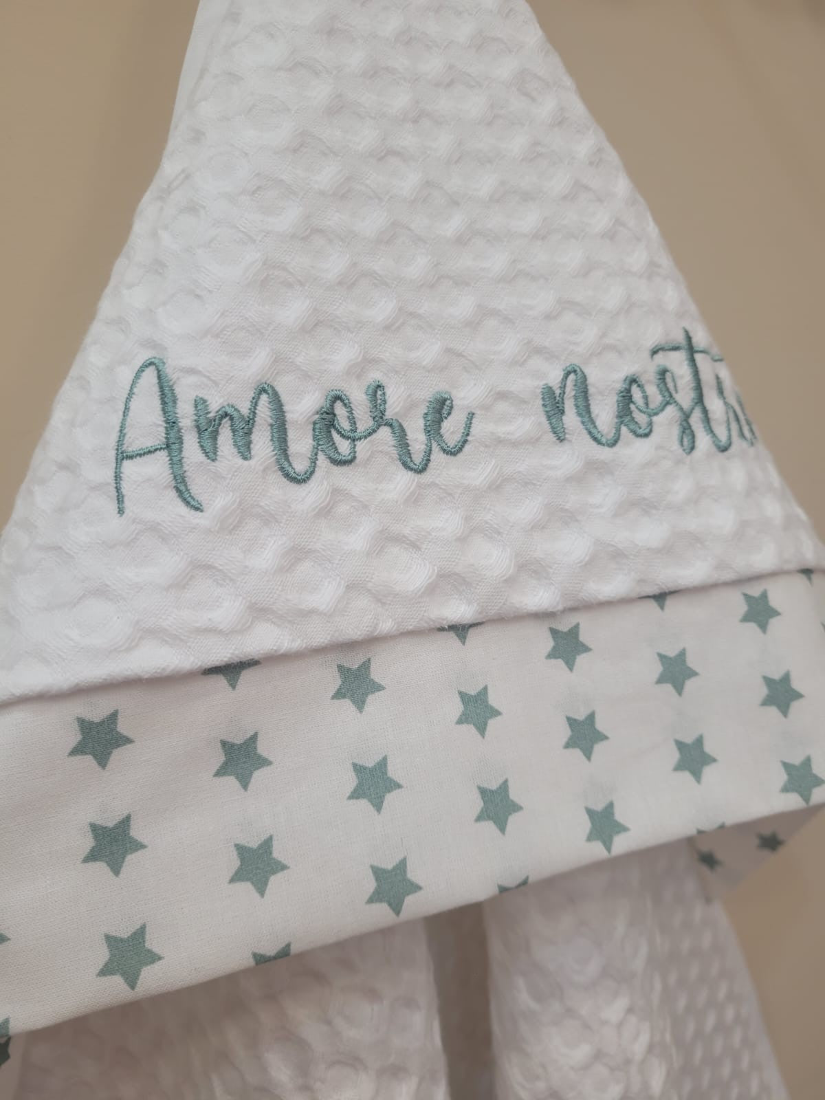 Coordinato da Bagno Stars, accappatoio neonato con pochette