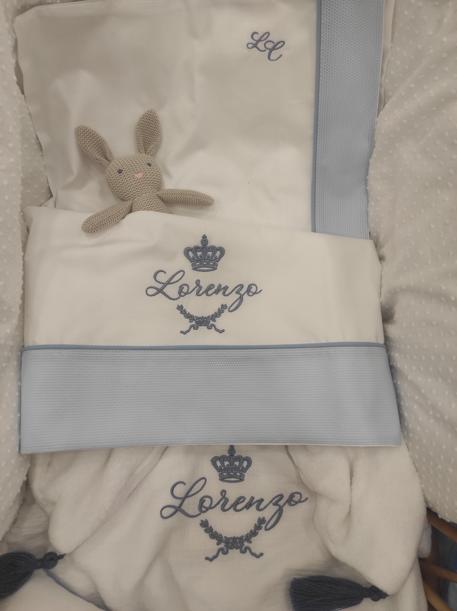 Lenzuolino personalizzato con fascia in piquè di cotone