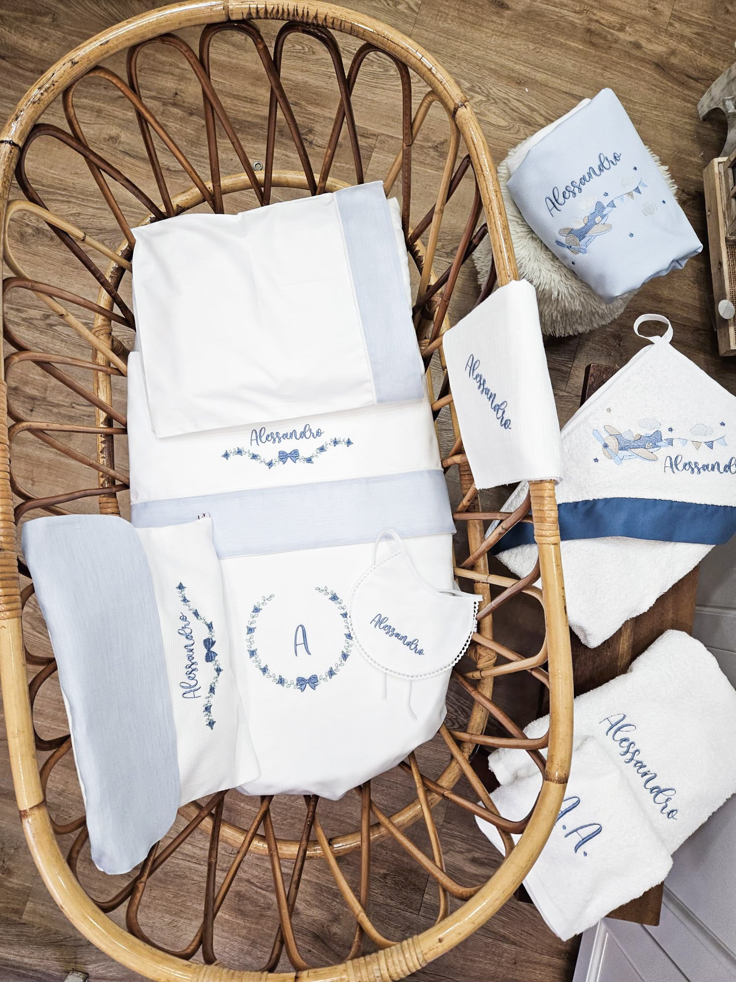 Corredo Nascita Completo Personalizzato in Cotone 100%