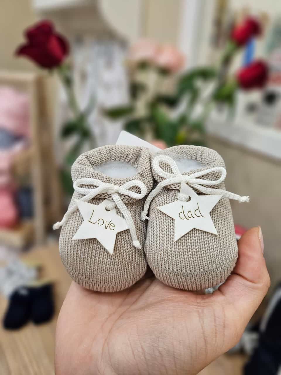 Scarpine neonato in filo di cotone - Love Dad