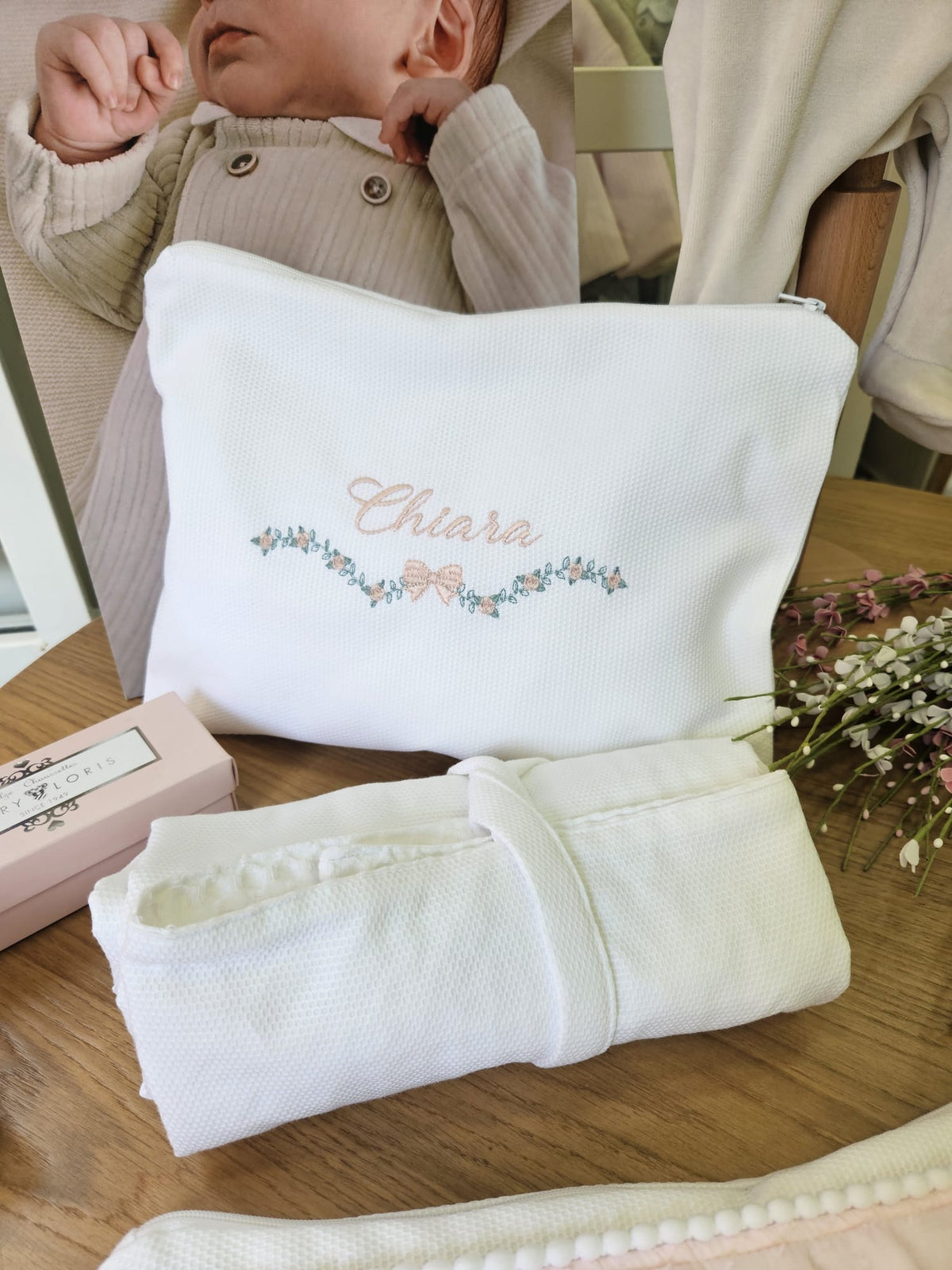 Coordinato per il Cambio, borsello e fasciatoio portatile Baby Love