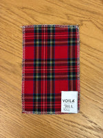 Calza di Natale Love in velluto e tartan con ricamo - VoilàMaison