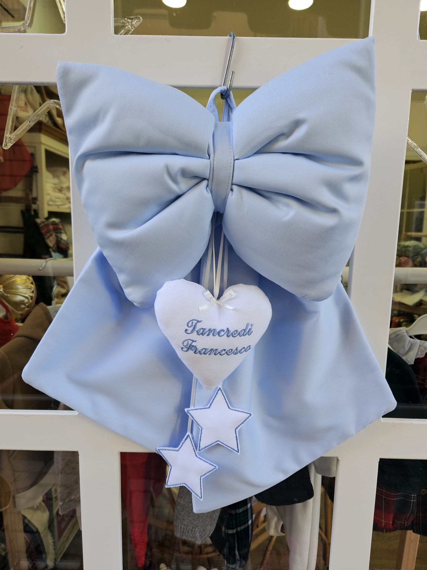 Fiocco Nascita Basic con stelle pendenti