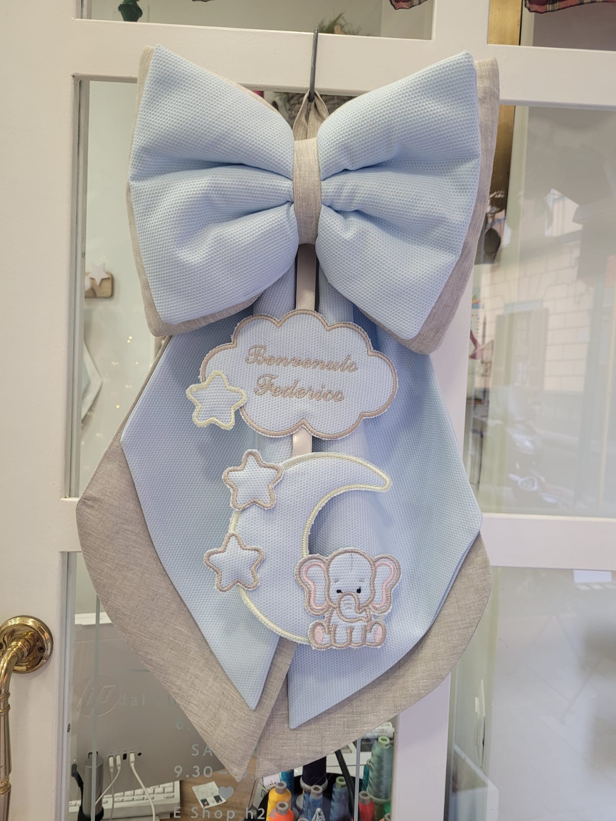 Fiocco Nascita Baby Love on the Moon Modello Leonardo