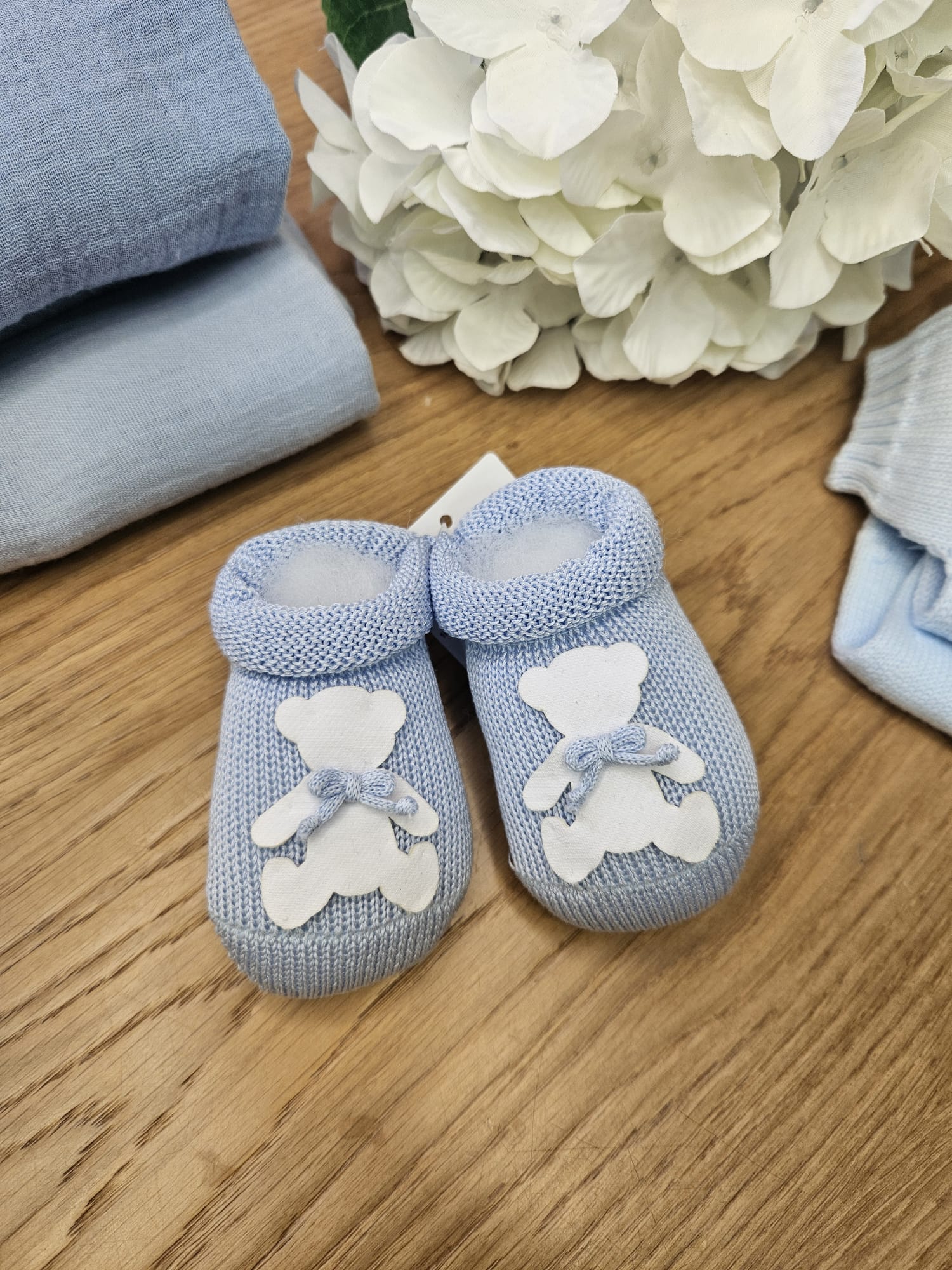 Scarpine neonato in filo di cotone - Orsetto