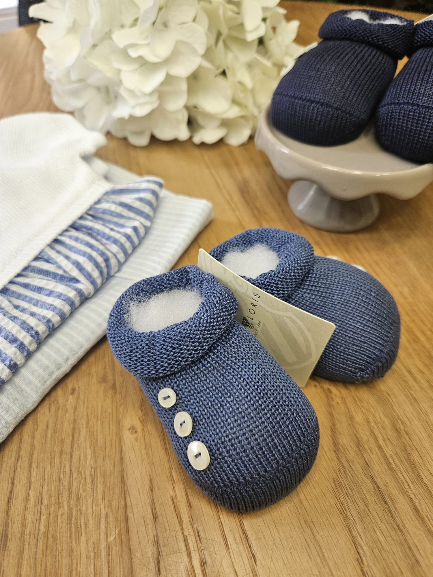 Scarpine neonato in filo di cotone