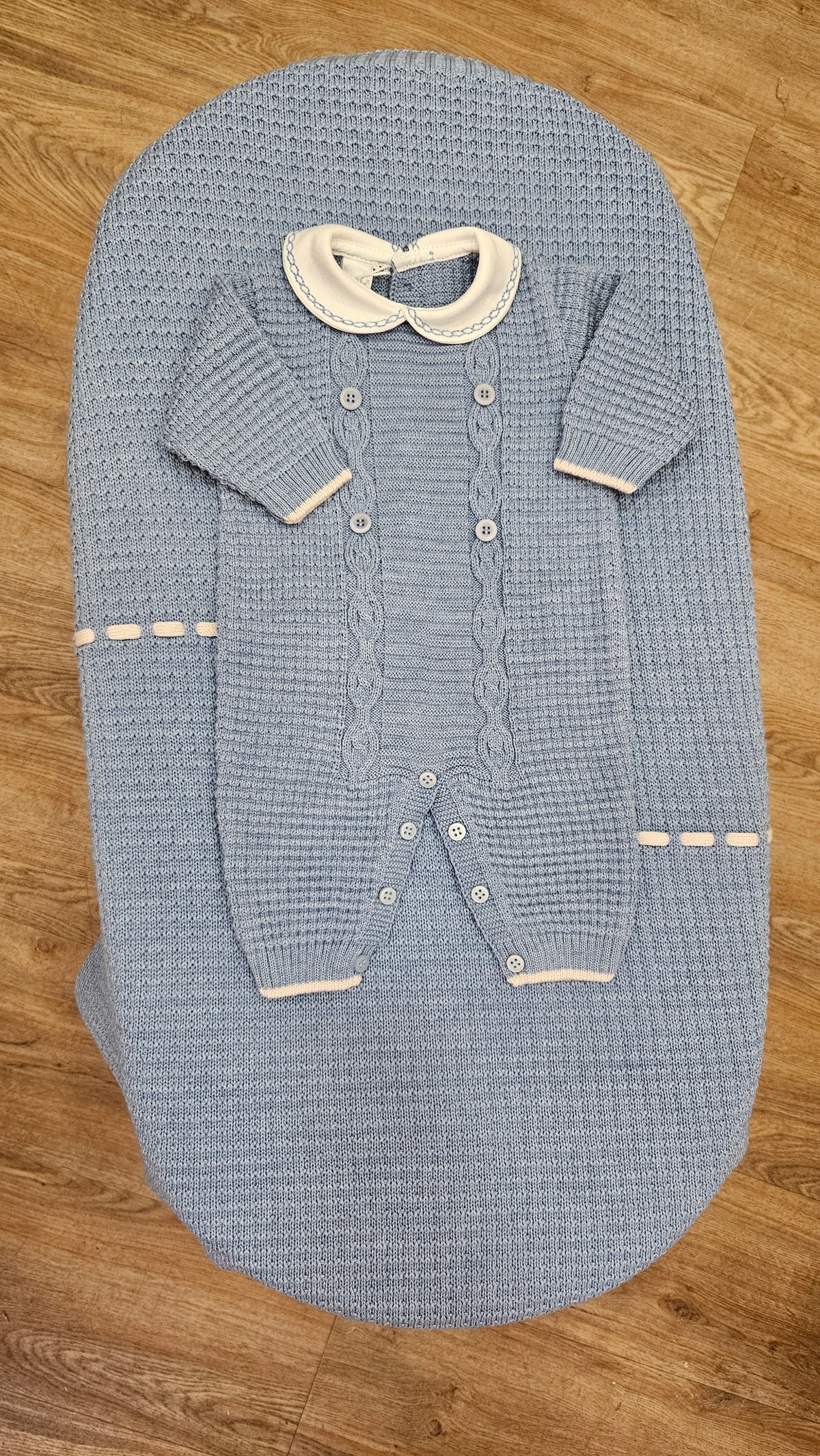 Set Nascita in Lana Carta da zucchero – Tutina e Copertina