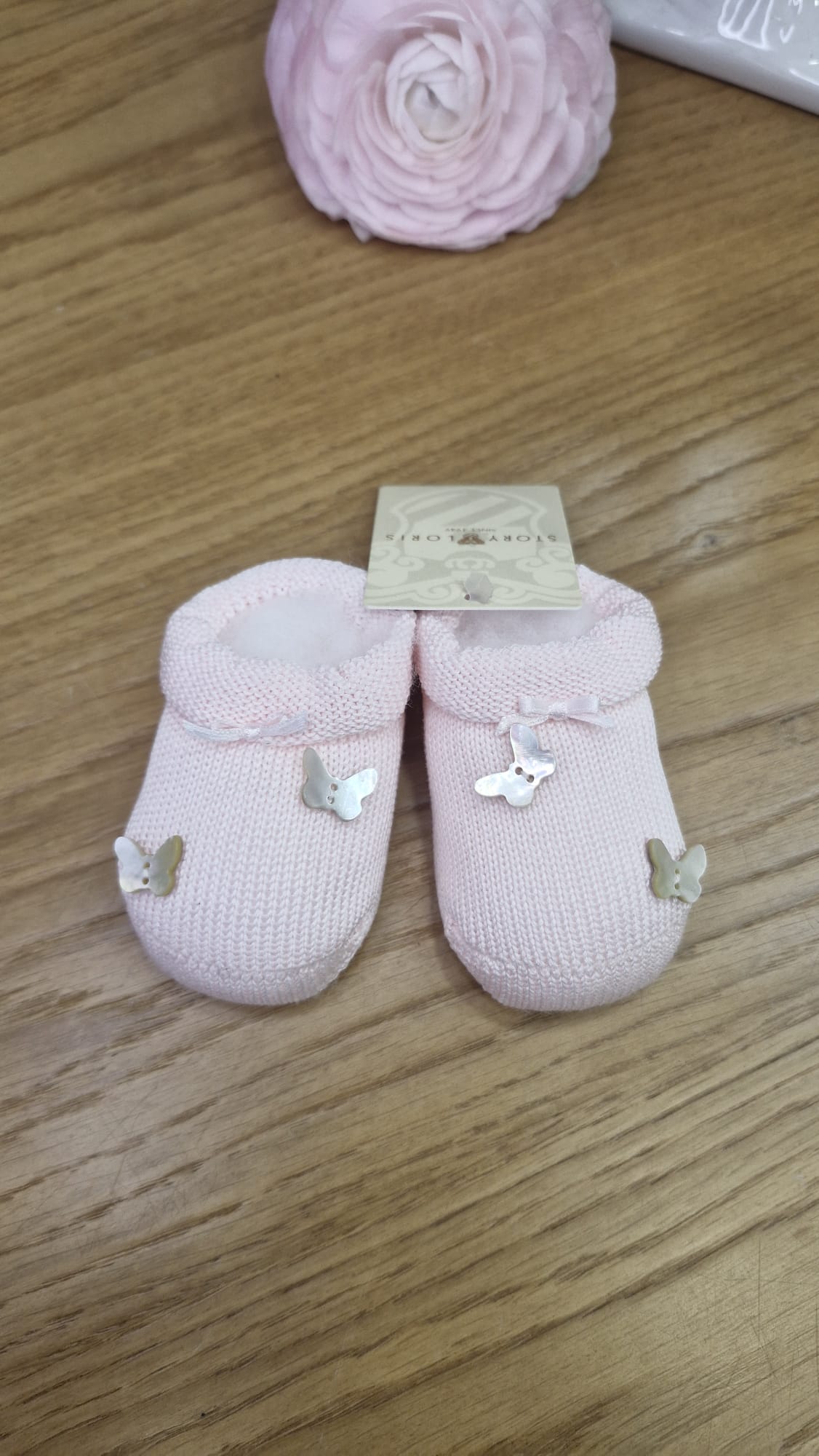 Scarpine neonato in filo di cotone
