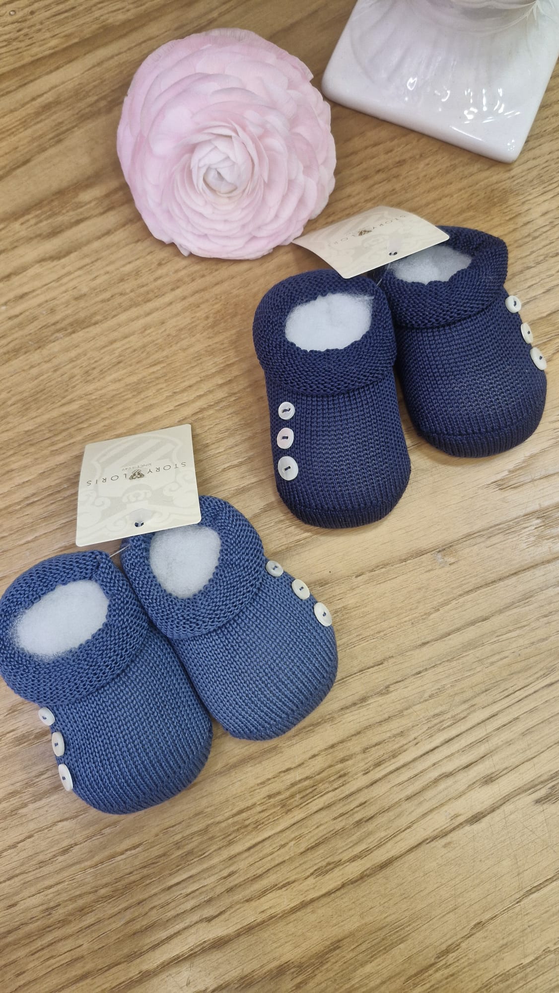 Scarpine neonato in filo di cotone